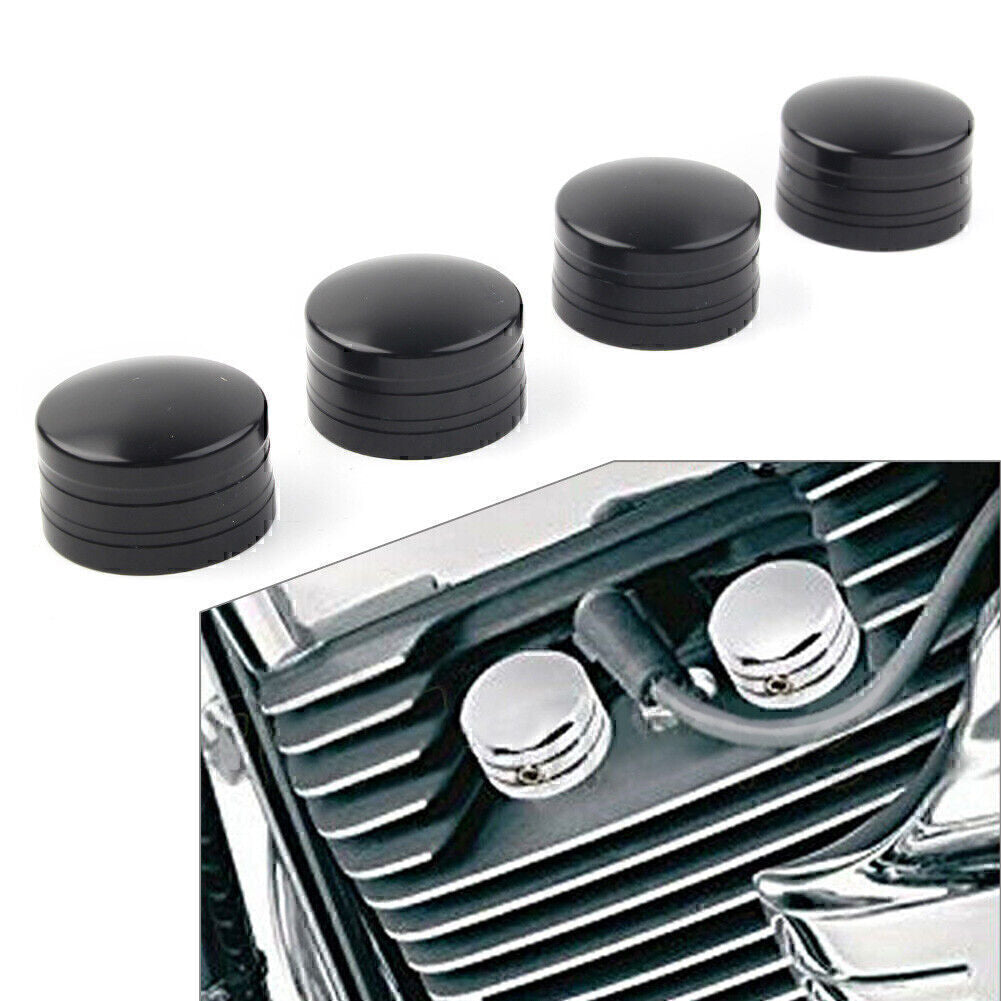 Head Bolt Spark Plug Covers Fit for Harley Sportster XL Twin Cam Touring Black 4pcs