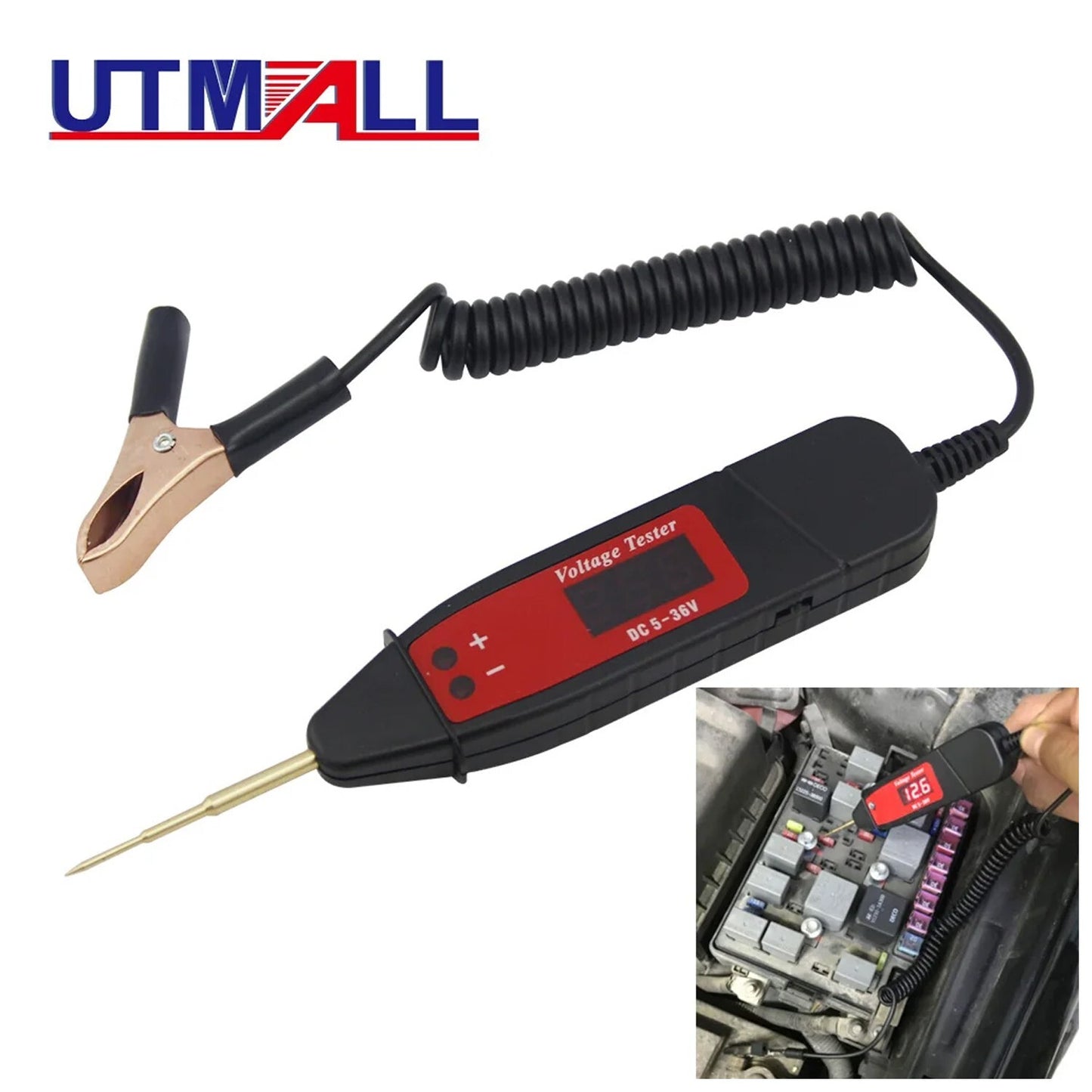 Universal DC 5-36V Automotive LCD Digital Circuit Tester Voltmeter Probes