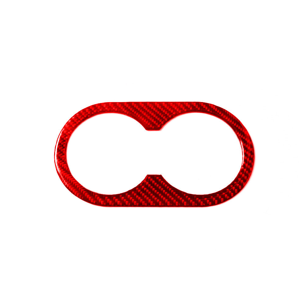 Red Carbon Fiber Rear Center Cup Holder Cover Trim for Dodge for Ram 1500 2009-2012