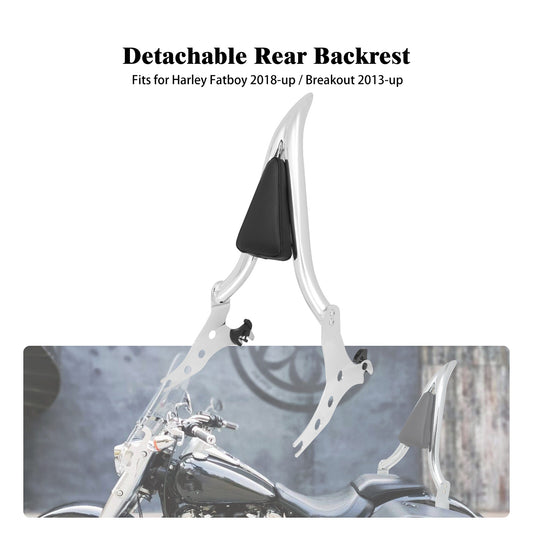 Chrome Detachable Passenger Backrest Sissy Bar for Harley Fat Boy Breakout 13-23