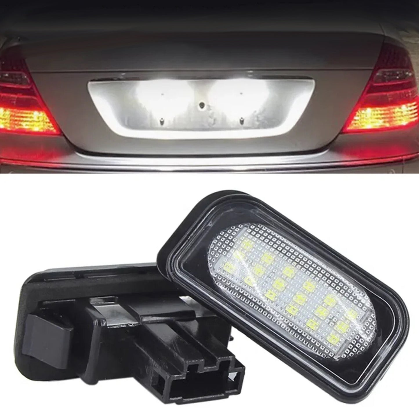 2PCS LED License Plate Lights Lamp for Mercedes W203 CLK C209 W209 A209 SL R230