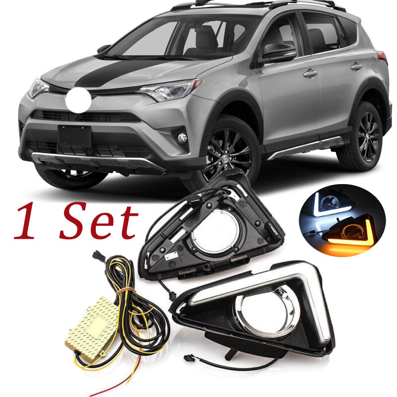LED daytime running lights, fog lights, and turn signals for Toyota RAV4 2016-2018