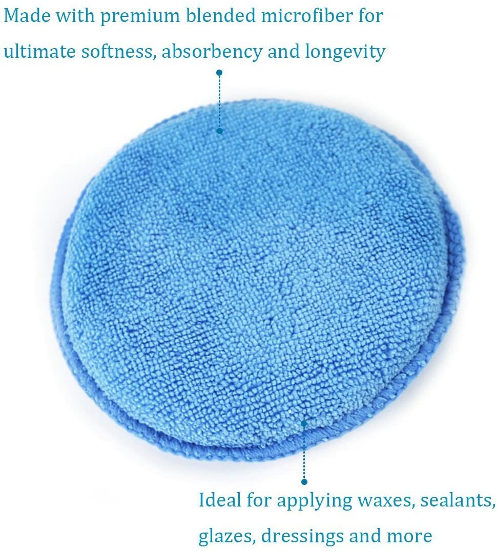 Soft microfiber wax pad with finger pockets, car wax foam sponge