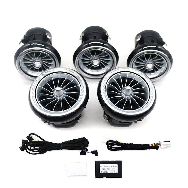 for Mercedes-Benz A B CLA GLA Class W117 12 Color LED Air Condition Turbine Vent