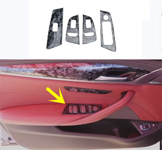 For 2018-23 for BMW 5 Series G30 Wood Grain Inner Car Window Switch Panel Cover Trim