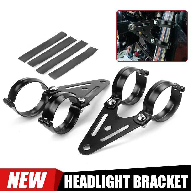 Motorcycle LED Headlight Front Fork Holder Bracket Metal For 52mm Fork Tubes