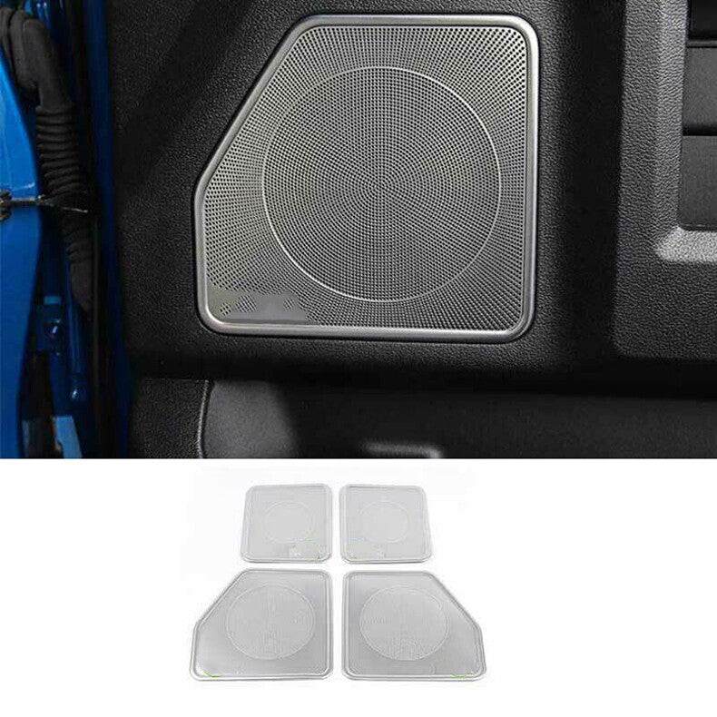 for Ford F150 F-150 2015-2020Silver Car Inner Door Speaker Horn Frame Cover Trim