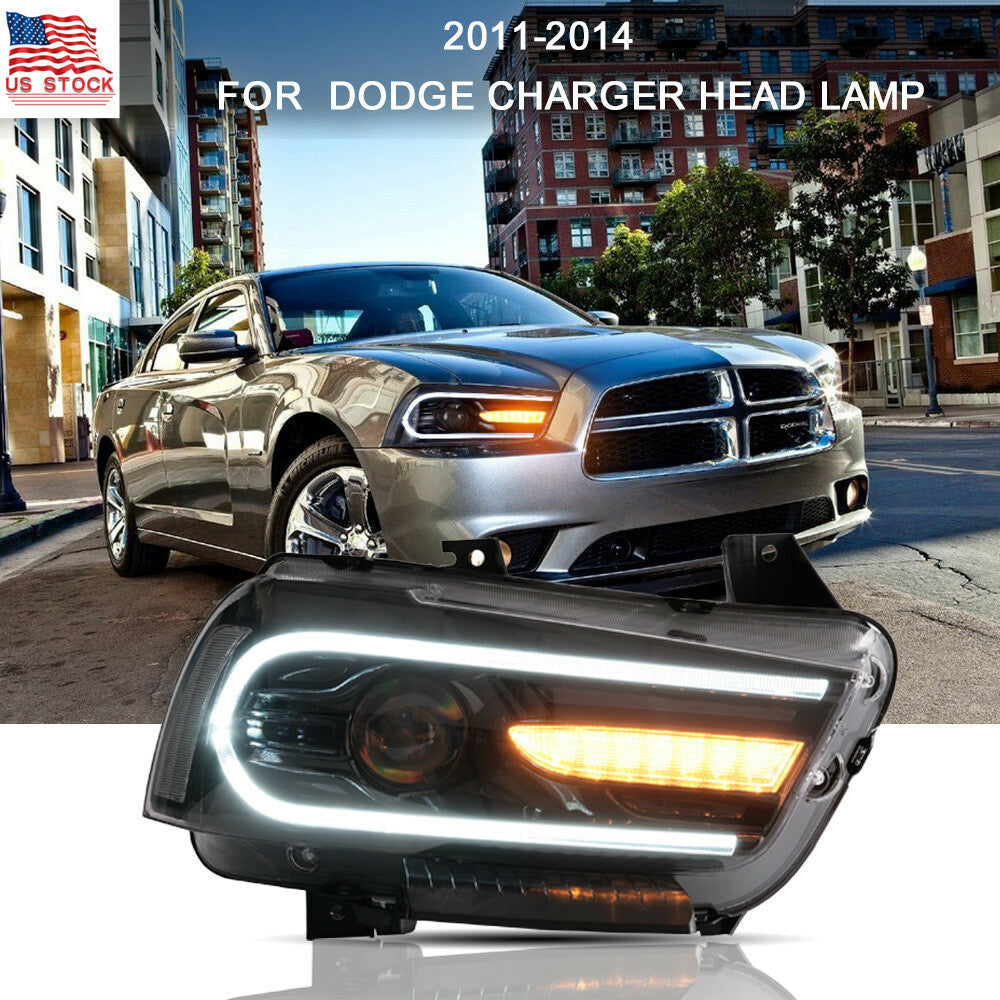 US LED Headlights Assembly for Dodge for Charger 2011-2014 Dual Beam Head Lamps