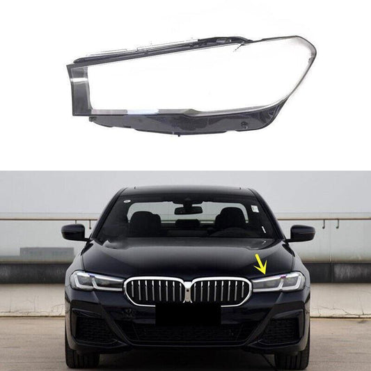 Transparent lens cover and sealant for left headlight, suitable for BMW 5 Series G30 G38 (2021-2023).