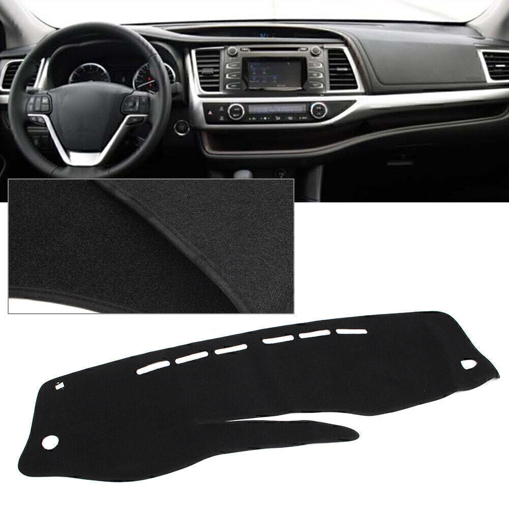 Black Dash Mat Dashboard Cover Dashmat for Toyota Highlander 2014-2018 2015 2016