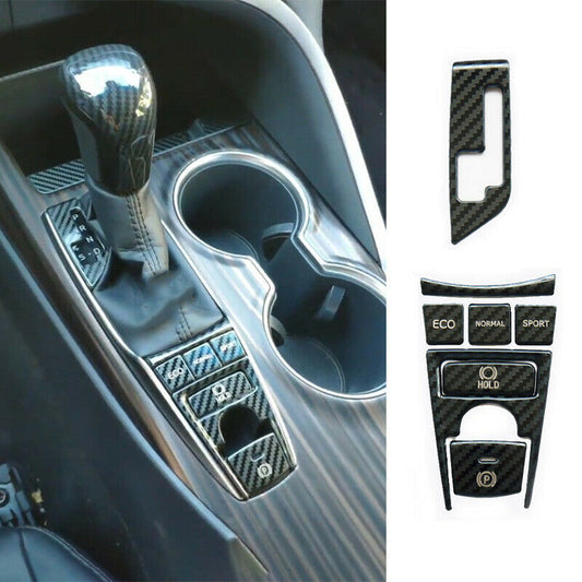 for Toyota for Camry 2018-2022 Carbon Fiber Inner Central Console Button Cover Trim