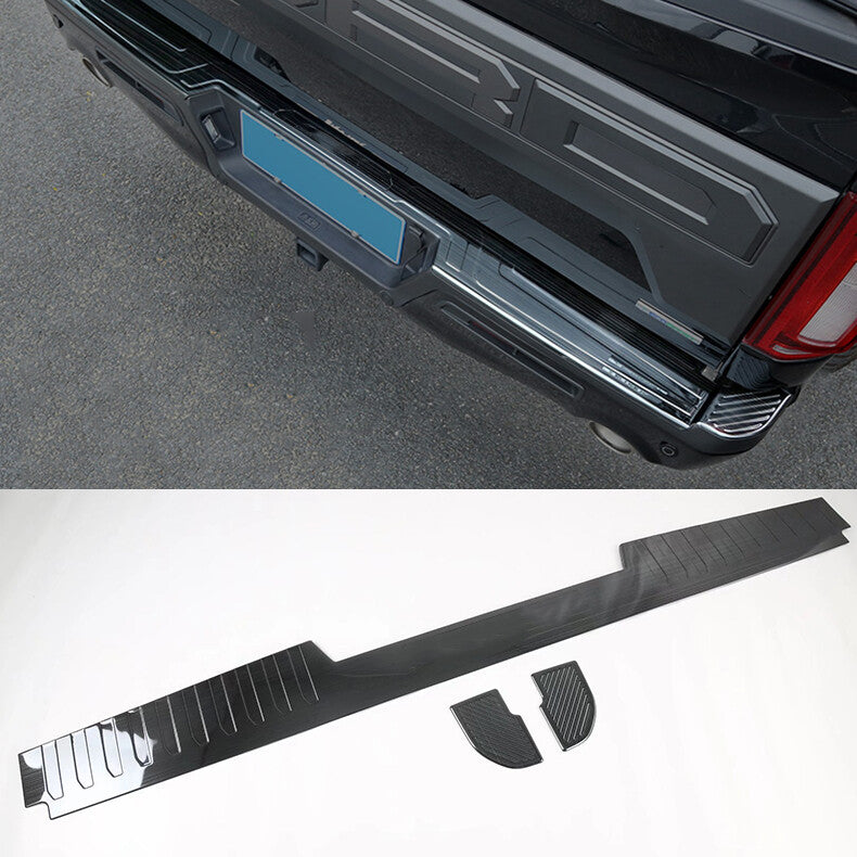 for Ford F150 F-150 2015-2020 black Rear Bumper Pedal Trunk Door Sill Cover Trim