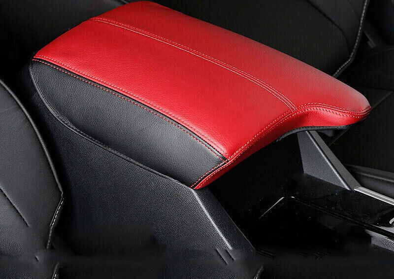 for Honda Accord 2014-2017 Black+Red Leather PU Console Armrest Box Trim Holster