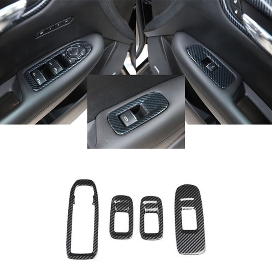 for Cadillac XT5 2017-24 ABS Carbon Fiber Door Window Switch Lift Cover Trim 4P