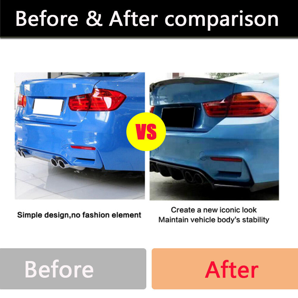 Carbon Fiber Rear Bumper Diffuser Lip Splitter for BMW F80 M3 F82 F83 M4 14UP