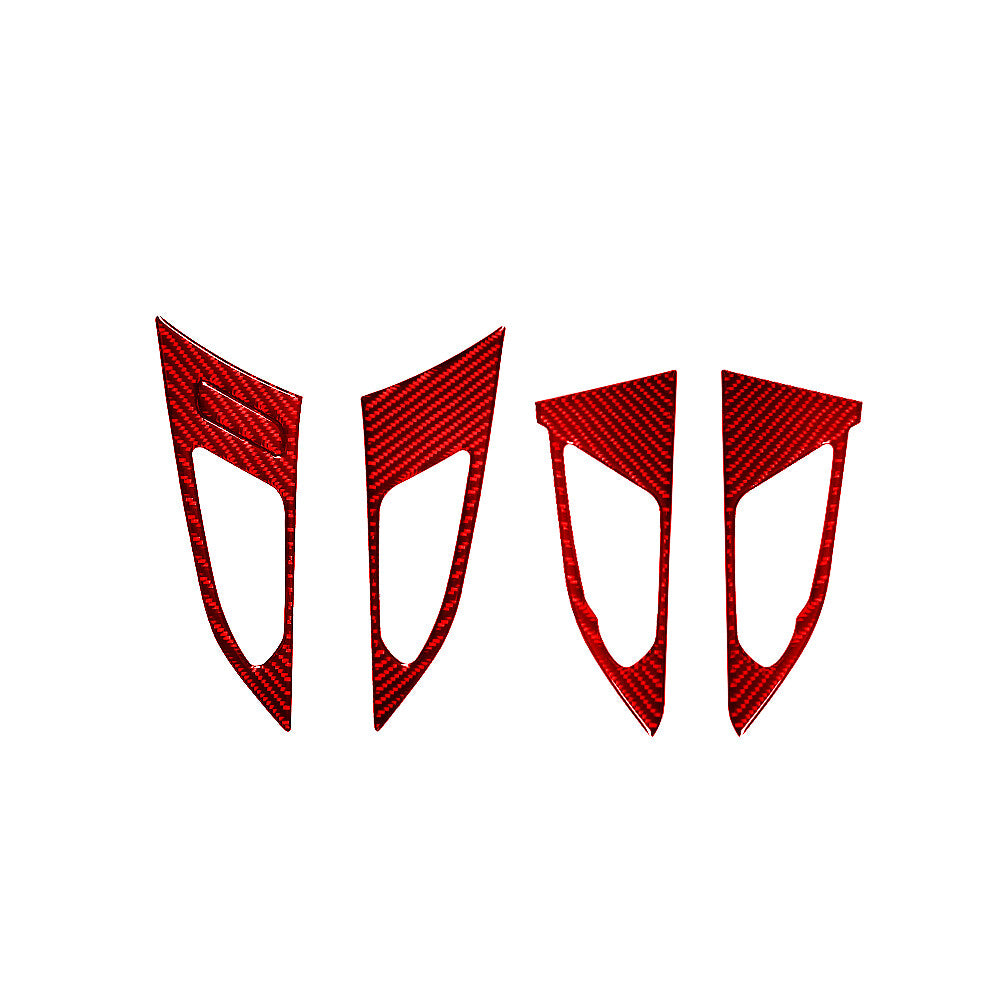 5Pcs Red Door Handle Trim Cover Carbon Fiber for CADILLAC CTS SPORT 2008-UP