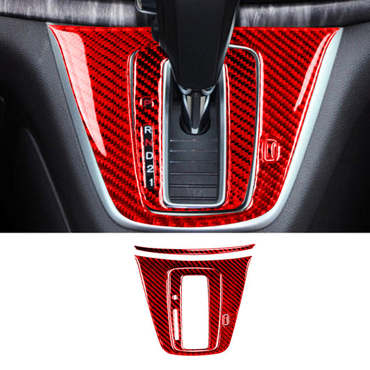 4x Red Carbon Fiber Automatic Transmission Panel Trim for Honda CRV CR-V 2012-16