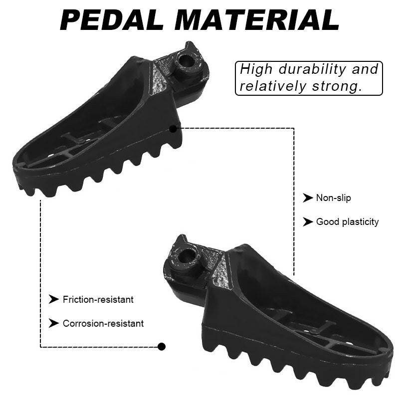 2x Black Aluminium Wide Motorcycle Foot Pegs Footrest 8mm Dirt Bike Rear Pedal