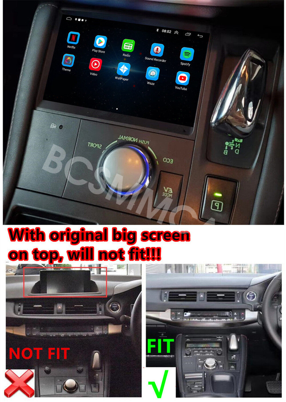 Video Player Touch Screen For Carplay Fit for LEXUS CT200H CT200 2011-2022