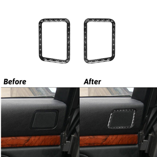 2Pcs Rear Door Audio Speaker Cover Carbon Fiber Sticker for BMW M5 E39 1998-2003
