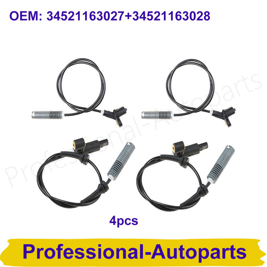 4Pcs ABS Wheel Speed Sensor Front+Rear for BMW 318 320 323 325 328 M3