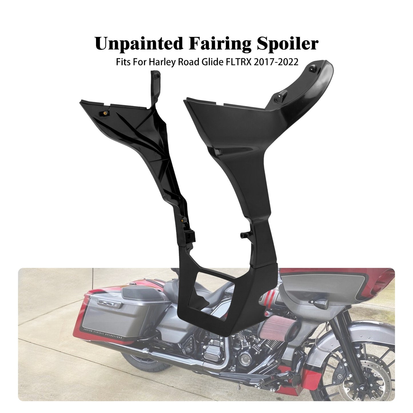 Unpainted Fairing Spoilers Cover Fit for Harley Touring Road Glide FLTRX 17-23