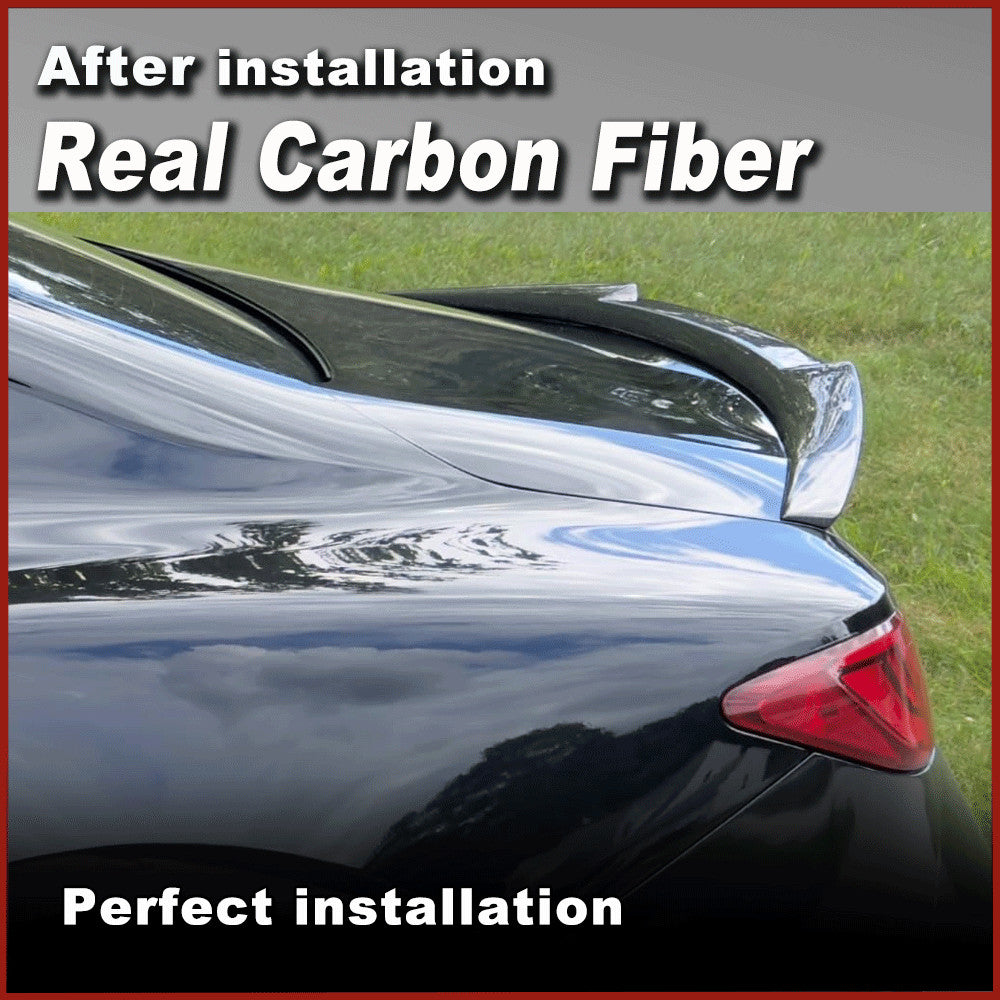 for Infiniti Q60 2016-2019 REAL Carbon Rear Trunk Spoiler Boot Racing Wing Lip