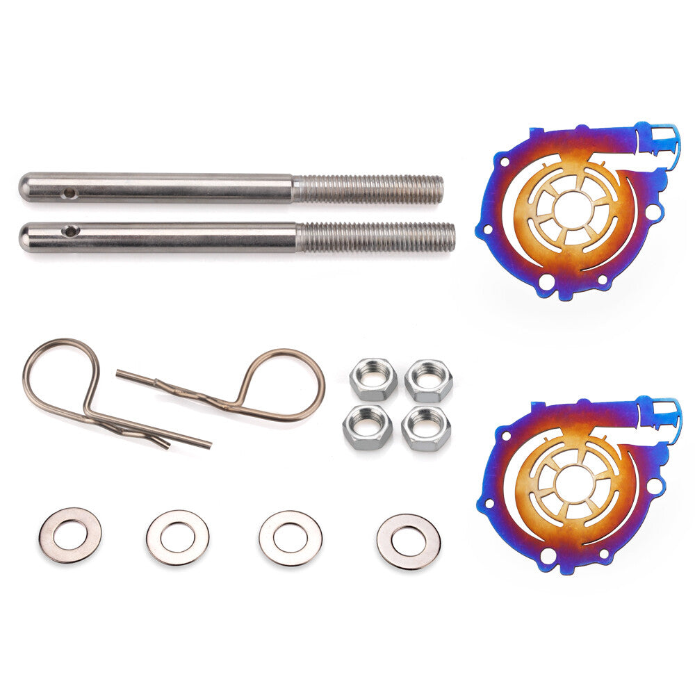 Universal Aluminum Racing Engine Bonnet Hood Latch Pin Lock Kit Turbo Style Blue