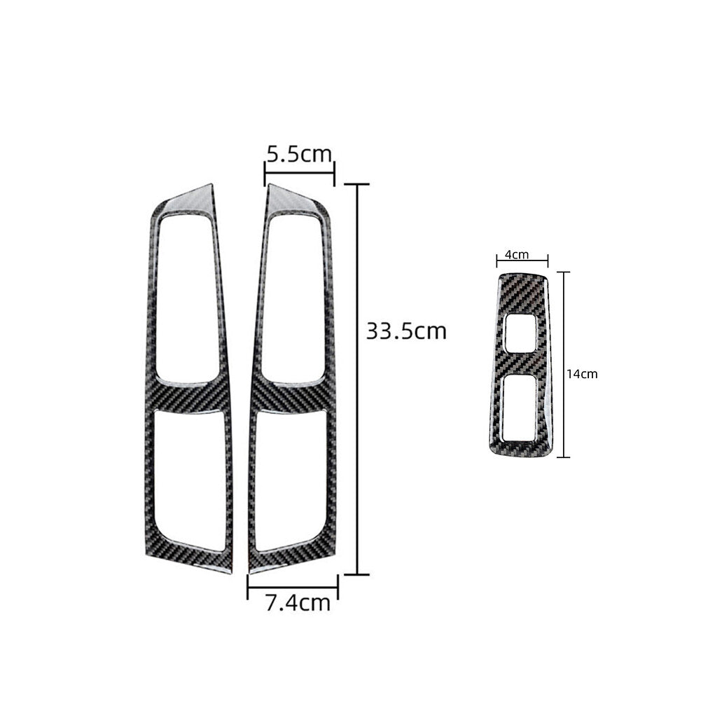 3Pcs Carbon Fiber Front Window Control Cover Trim for Subaru Forester 2009-2013