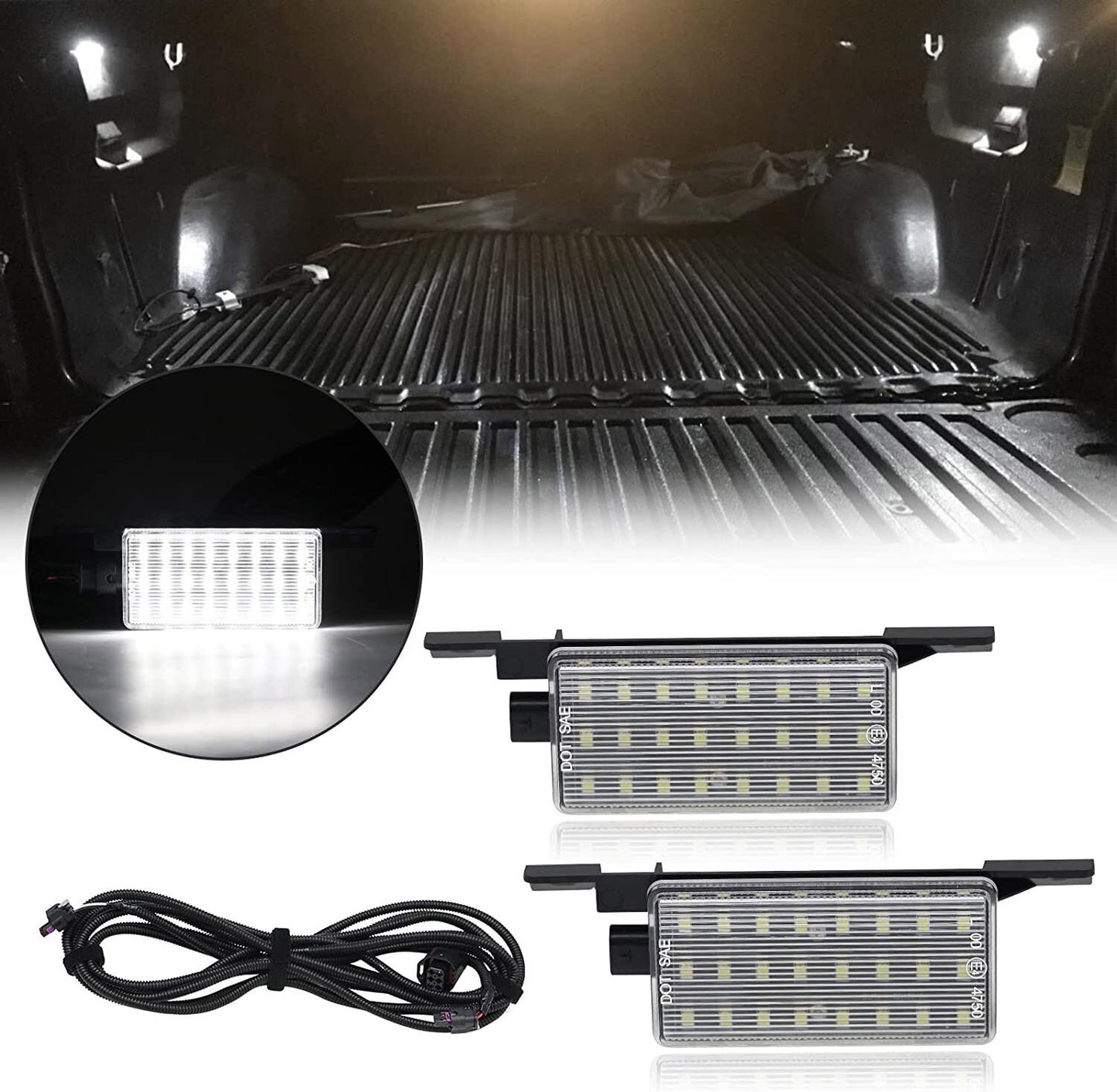 2-Piece LED Trunk Bed Lighting Kit for 2016-19 for Chevrolet Silverado for Sierra 1500 2500 3500