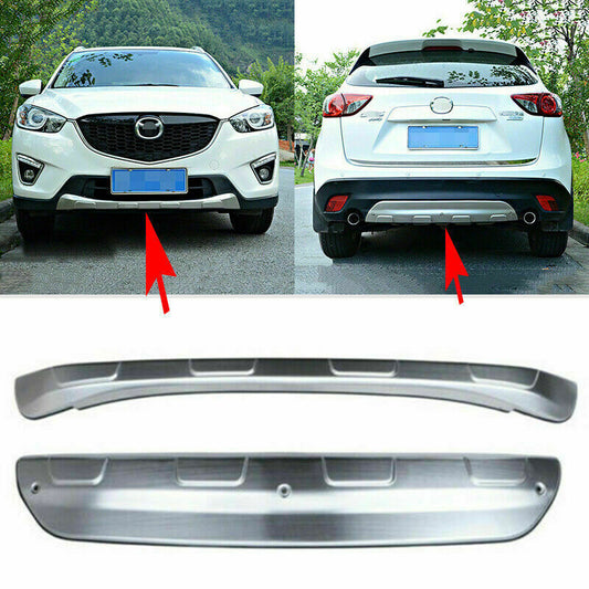 for Mazda CX-5 2012-2016 Silver titanium FrontRear Bumper Skid Protector Guard