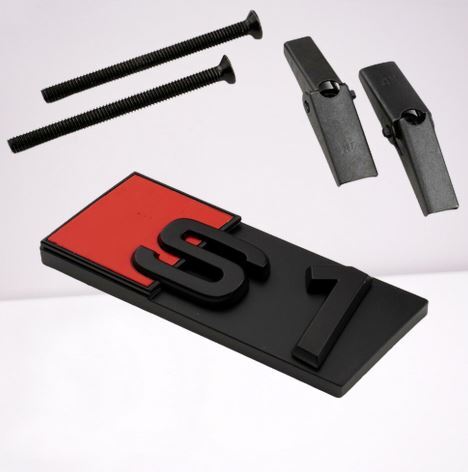 Fits for Audi S1 Hooded Badge Grille Badge Front Cap Decal Matte Black