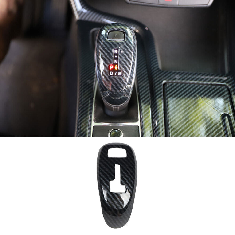 for Cadillac CT5 2020-2024 Carbon Fiber Inner Console Gear Shift Knob Cover Trim