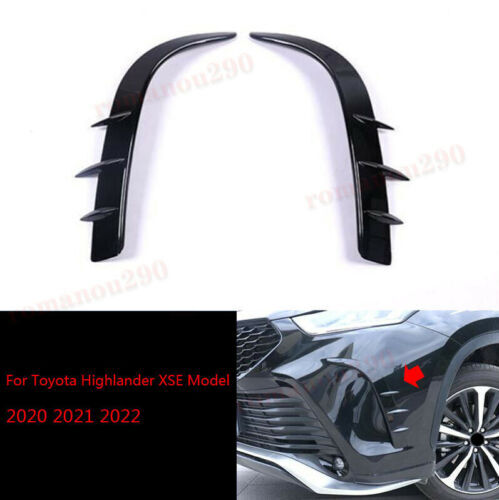 for Toyota Highlander XSE 2020-2022 Bright Black Front Bumper Molding Cover Trim
