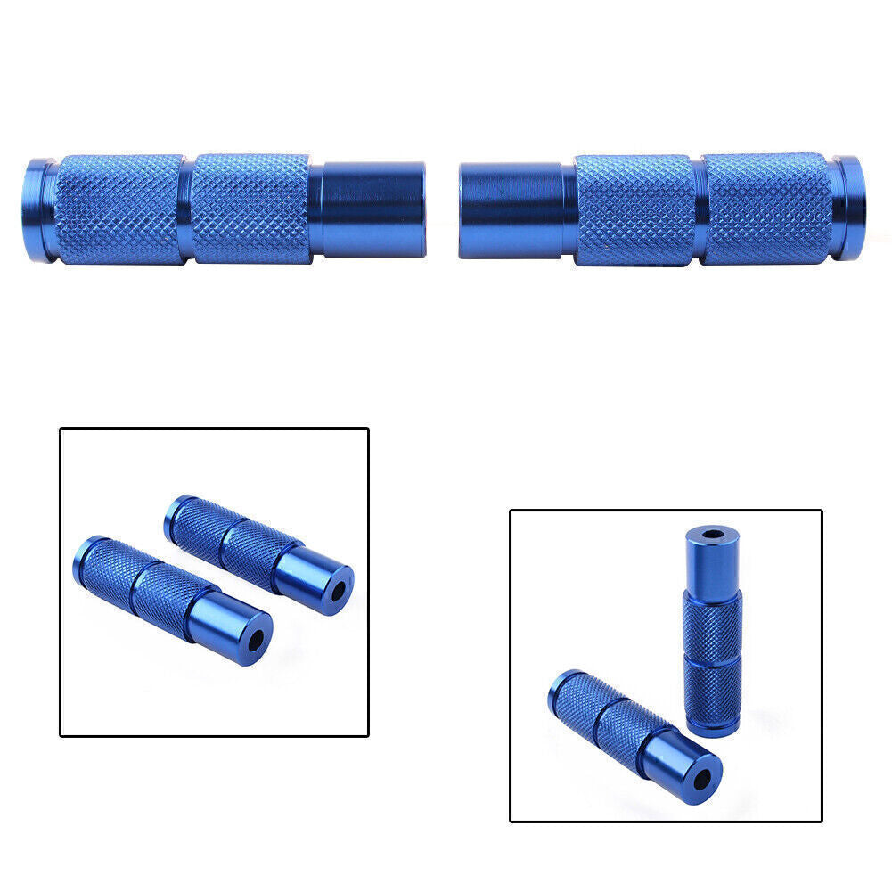 Motorcycle Bike Foot Pegs Footpegs Rear Set Pedals Racing Blue Universal