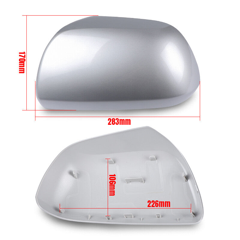 2x Left+Right Side Rearview Mirror Cover for Toyota Highlander 2008-2013 Silver