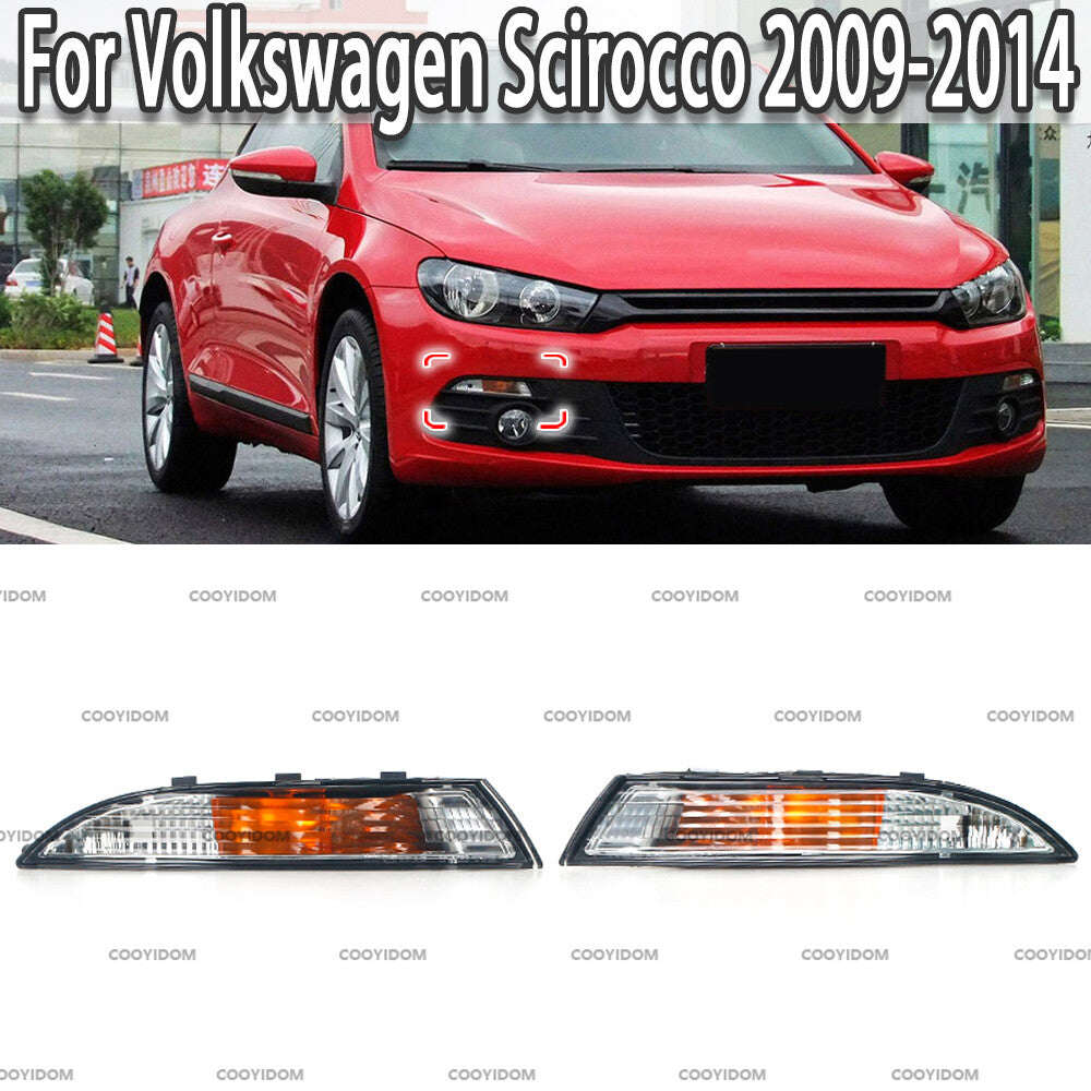 Pair Front Bumper Turn Signal Lamp for Volkswagen Scirocco 2009-2014