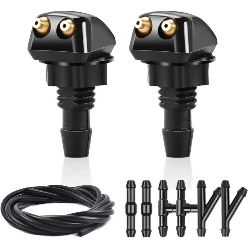 Adjustable universal dual-hole windshield washer nozzle water hose