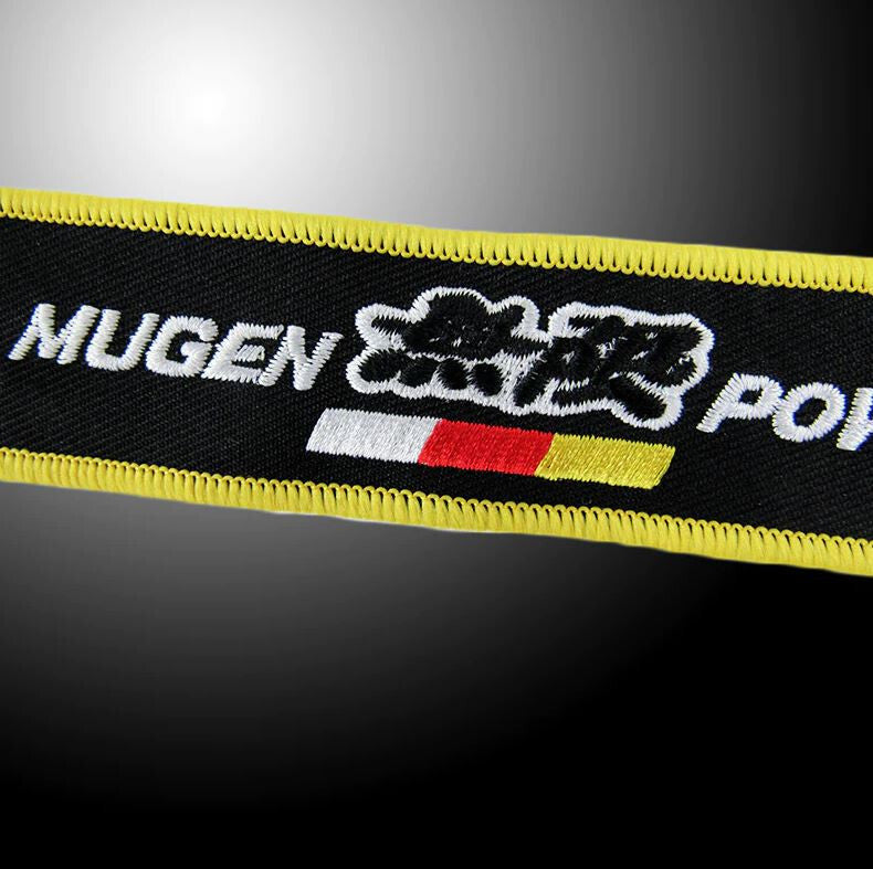 Car keychain key ring nylon lanyard tag Mugan black for Honda for Acura
