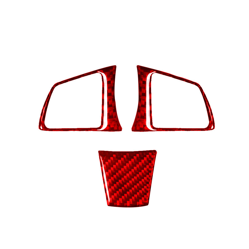 3Pcs Red Carbon Fiber Steering Wheel Set Cover Trim for BMW Z4 E89 2009-2016
