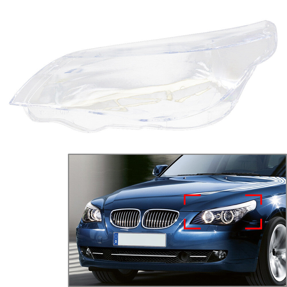Headlight Lens Cover Lampshade Left For BWM E60 E61 525i 530i 540i 550i 2003-10