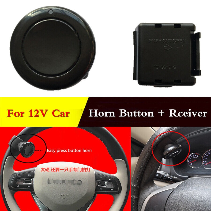 Universal 12V Car Truck Wireless Horn Button Auto Steering Wheel Horn Button Kit