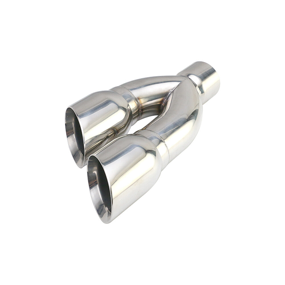 80mm ID 4 OD Universal Exhaust Slant Tips Stainless Steel 405mm Dual Tip