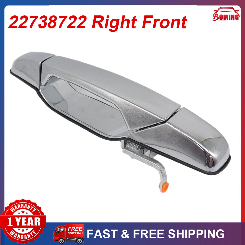 1x Door Handle Front Passenger Right Side for 2007-2013 for Chevy for GMC Chrome Outside