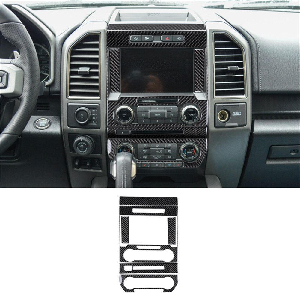 Carbon Fiber Interior Central Control Panel Trim Cover for Ford F-150 2015-2017