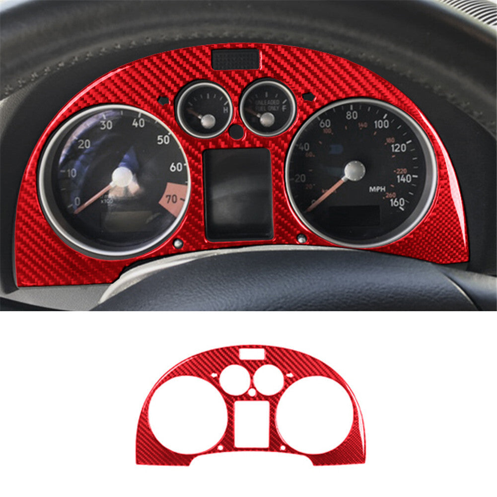 Carbon Fiber Dashboard Trim Frame Panel Stickers for Audi TT 8N 2001-2006 Red