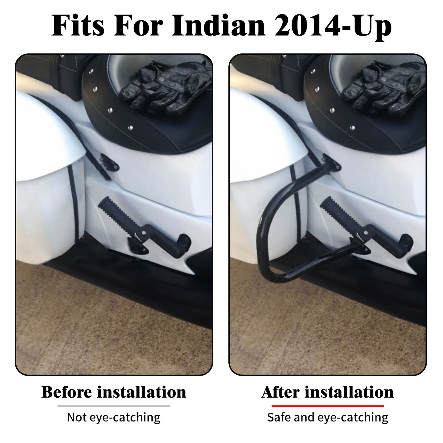 Black Rear Saddlebag Highway Guard Bars For Indian Chieftain Springfield 14-2023