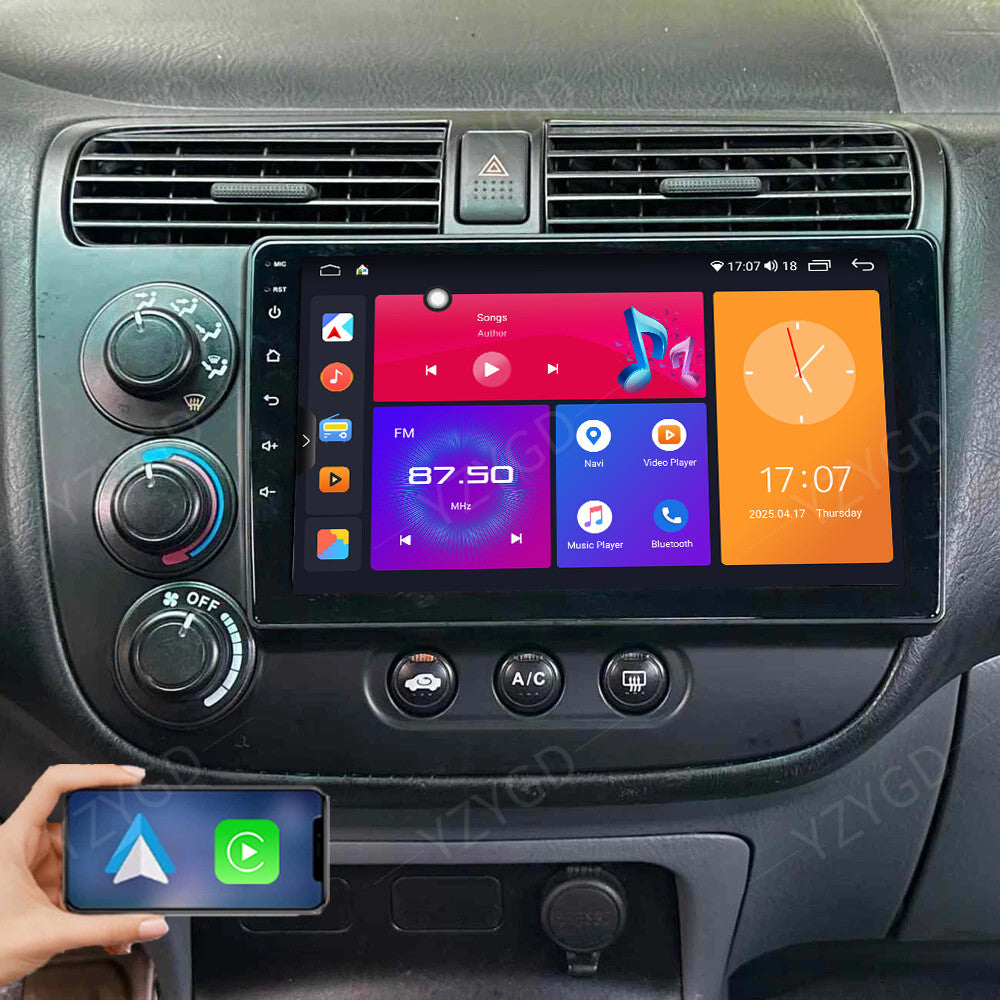 Android Auto Carplay for Honda for Civic 2000-2005 9INCH Car Stereo Radio GPS Navi