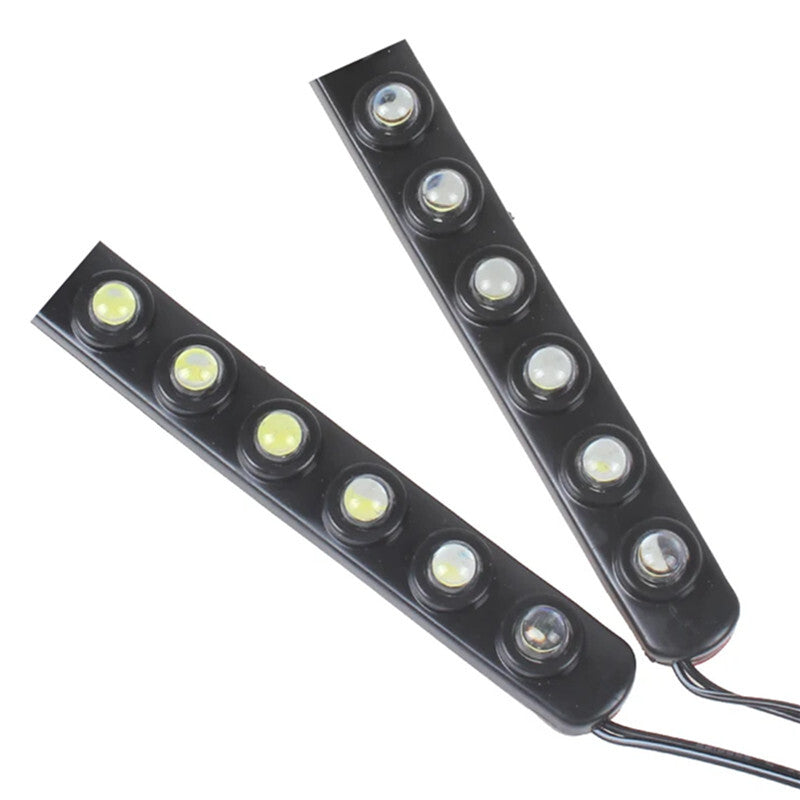 2Pcs Car 12V 6 LED Daytime Running Light Driving Lamp White DRL Bright Strip Kit