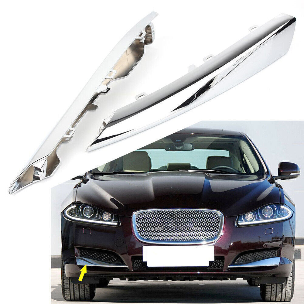 for Jaguar XF 2012-2015 Pair Front Left Right Side Grille Chrome Molding Trim